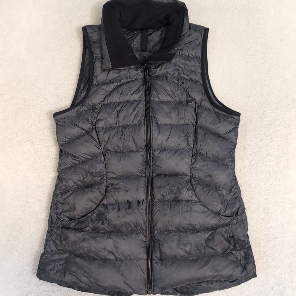 Lululemon Pack It Down Vest - Size 10 Diamond Dye Melanie Black Gray‎ Outerwear